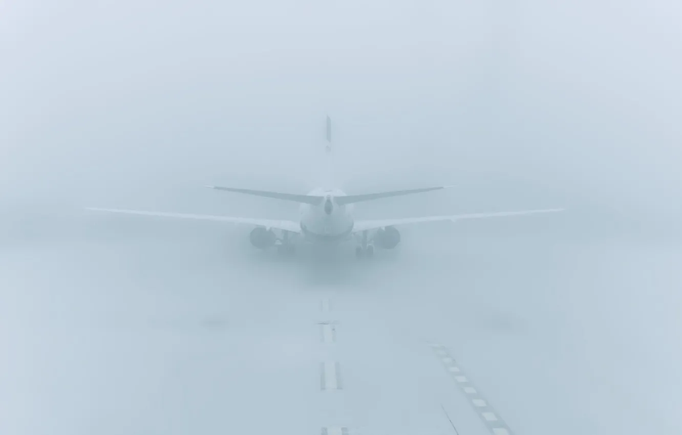 Фото обои авиация, туман, самолёт