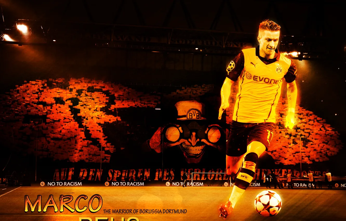 Фото обои wallpaper, sport, football, player, Borussia Dortmund, Marco Reus, Signal Iduna Park