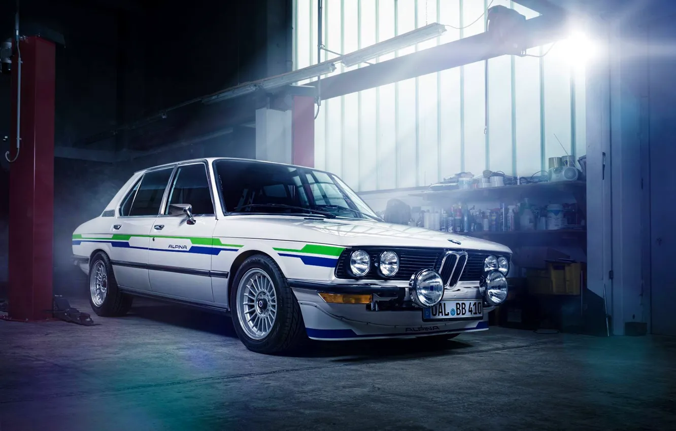 Фото обои BMW, Sun, E28, Garage, Alpina, 1983, Ligth