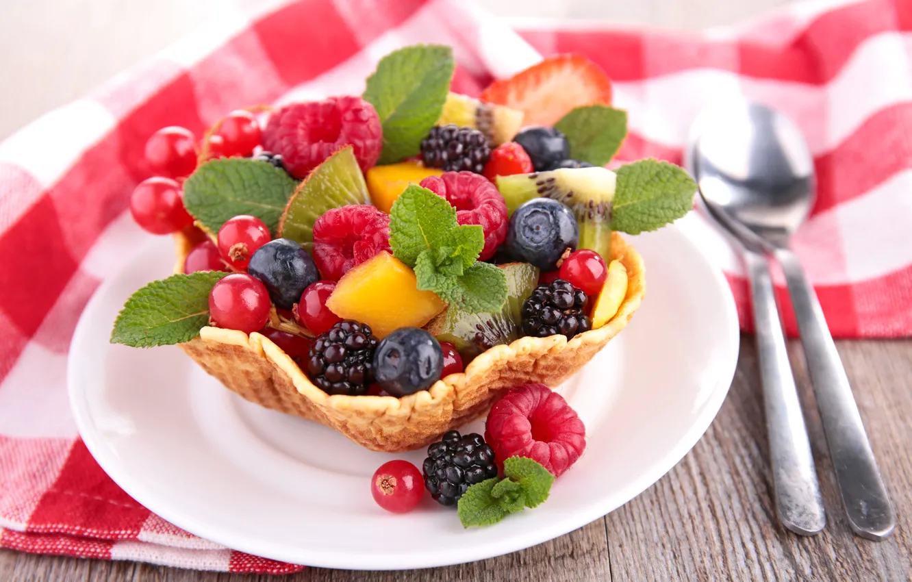 Фото обои малина, киви, фрукты, ежевика, fruit, blackberry, berries, raspberry