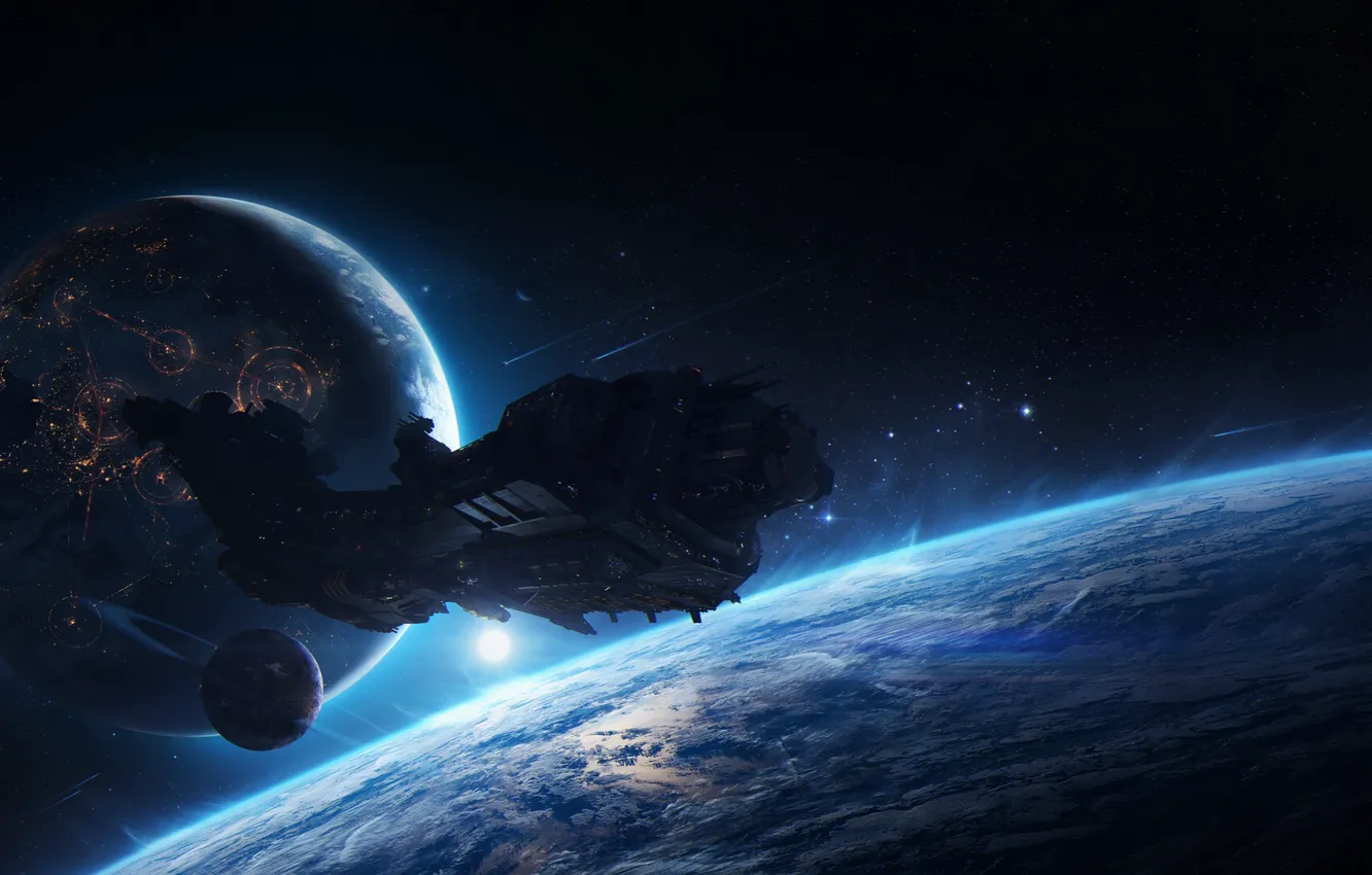 Фото обои Звезды, Планета, Космос, Планеты, Fantasy, Planets, Star, Stars