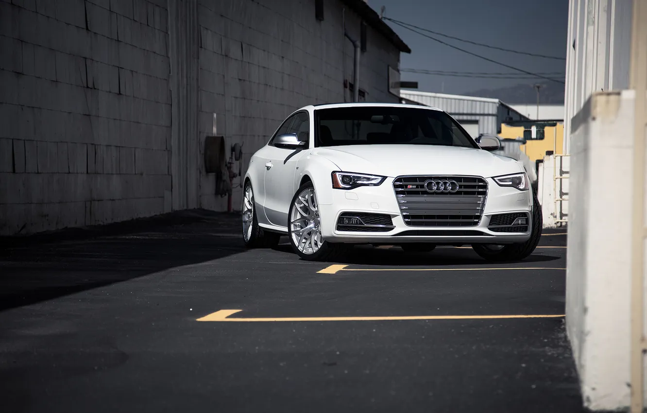Фото обои Audi, ауди, белая, перед, white, front