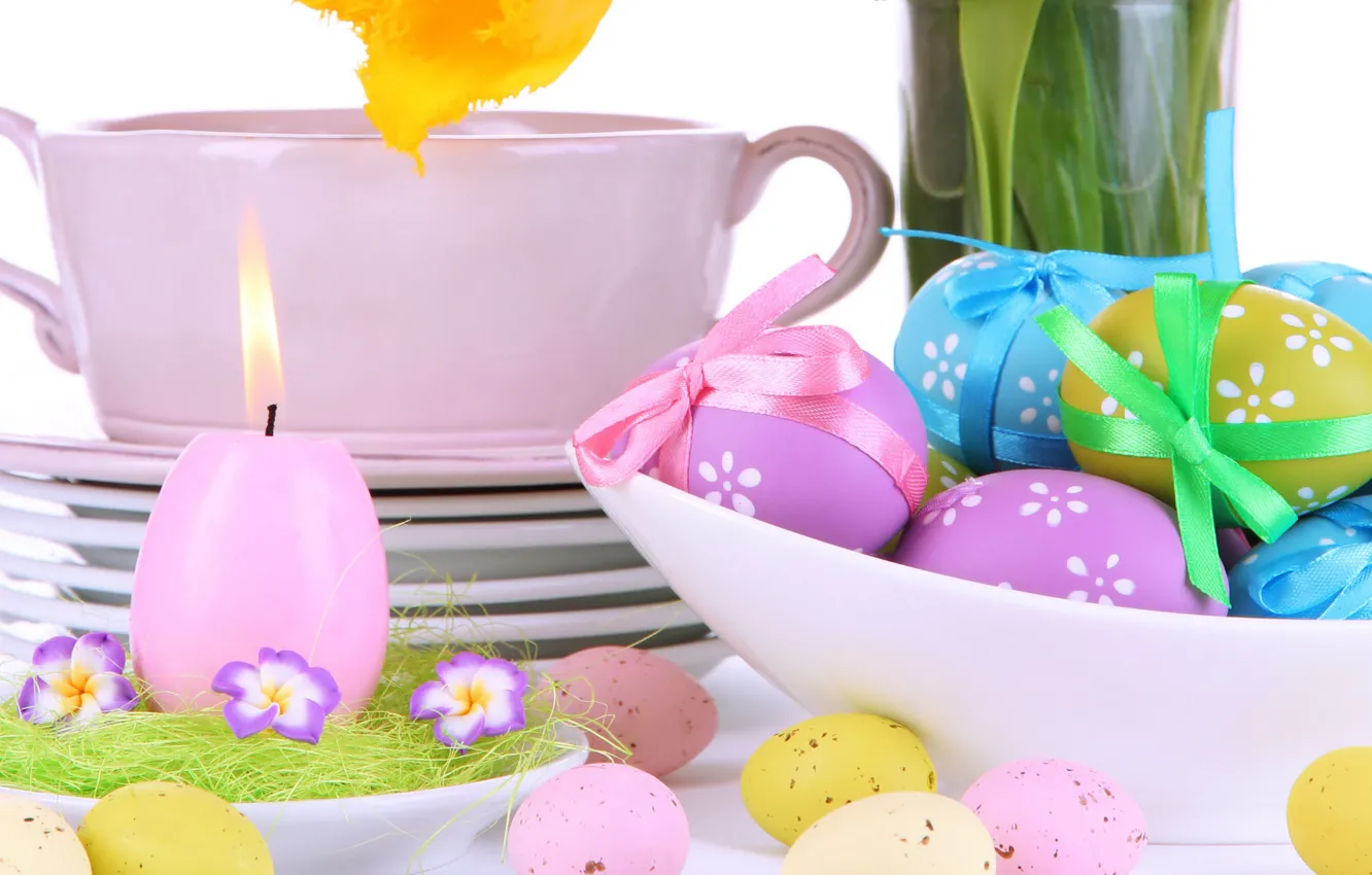 Фото обои свеча, яйца, пасха, spring, eggs, easter
