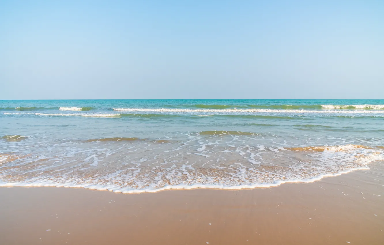 Фото обои песок, море, волны, пляж, лето, summer, beach, sea