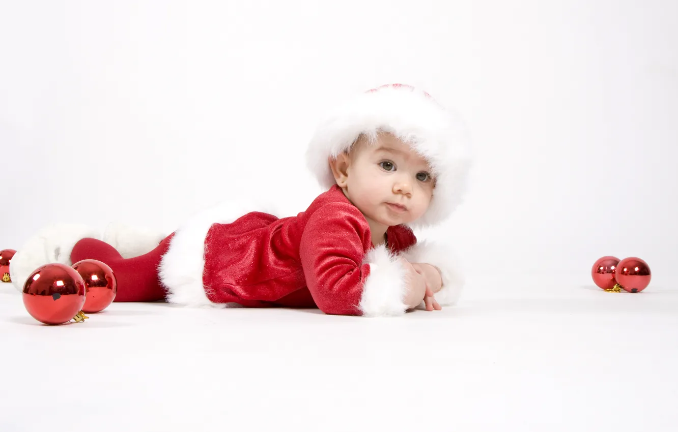 Фото обои праздник, Новый Год, Рождество, Christmas, New Year, child, baby, santa