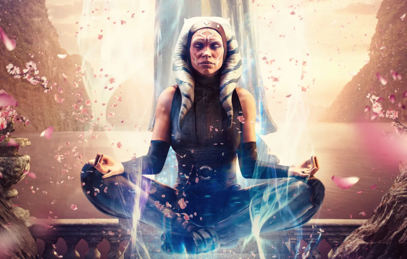 Фото обои Star Wars, Disney, meditation, Ahsoka