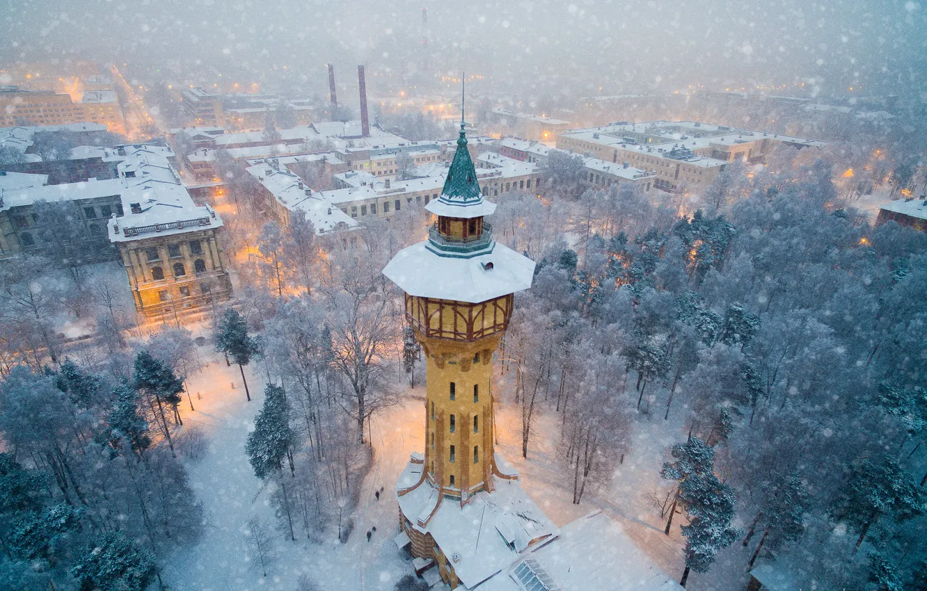 Фото обои tower, winter, factory, cold, chimneys