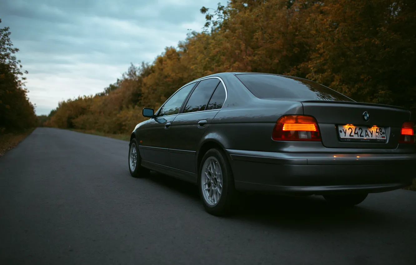 Фото обои фон, BMW, E39, BBS, асфалт, BMW E39