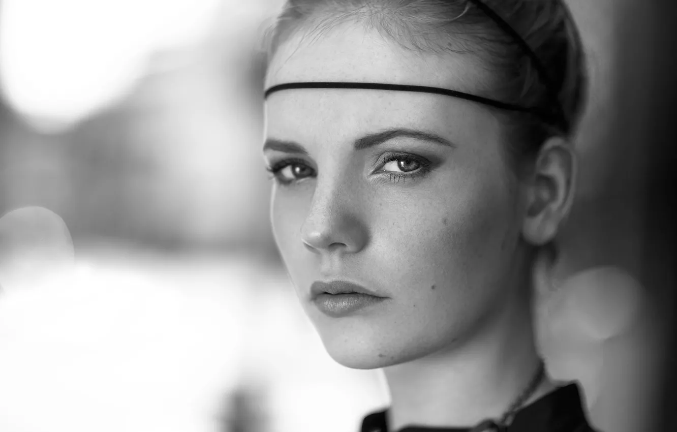 Фото обои Lisanne Tamara, ч/б, портр