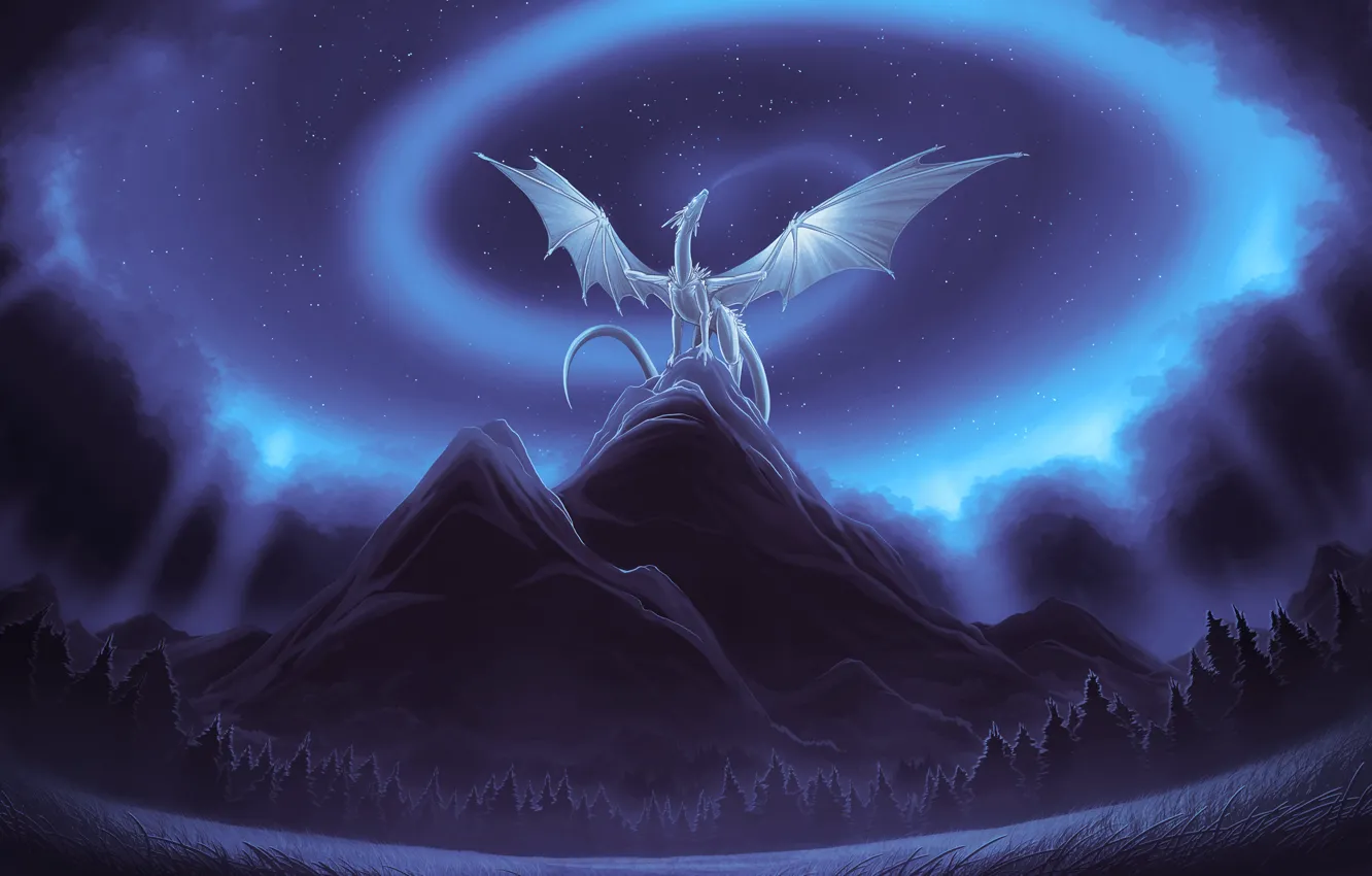 Фото обои дракон, дыхание, зимы, северный