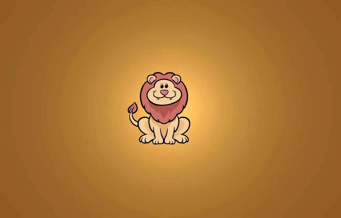 Фото обои улыбка, животное, минимализм, лев, сидит, lion
