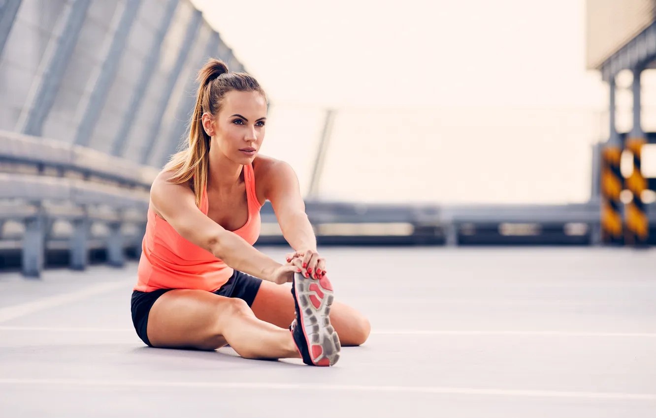 Фото обои girl, exercise, sports, fitness