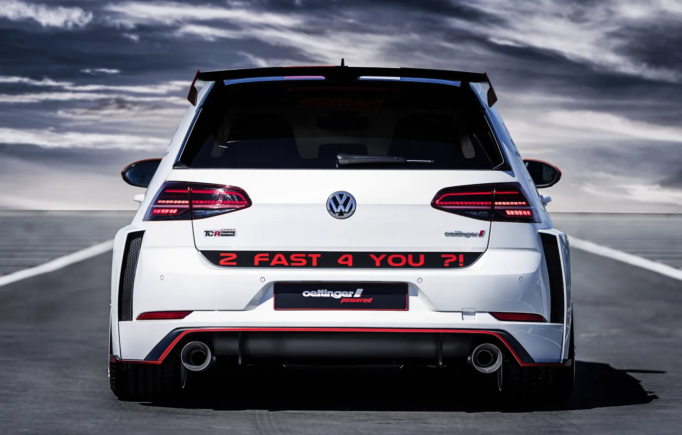 Фото обои Volkswagen, вид сзади, Golf, GTI, 2018, Oettinger, TCR, Germany Street