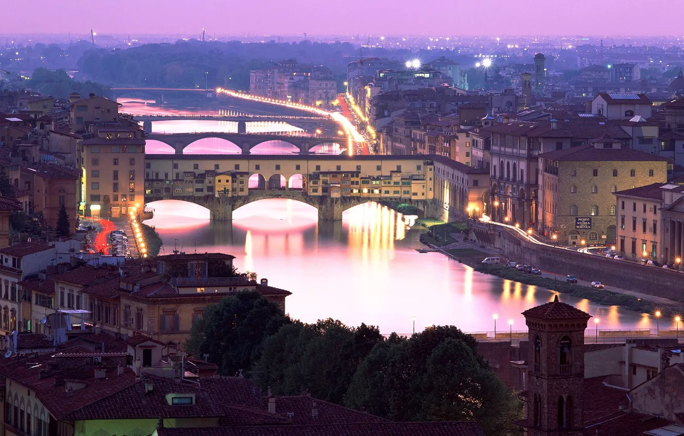 Фото обои мост, Италия, Флоренция
