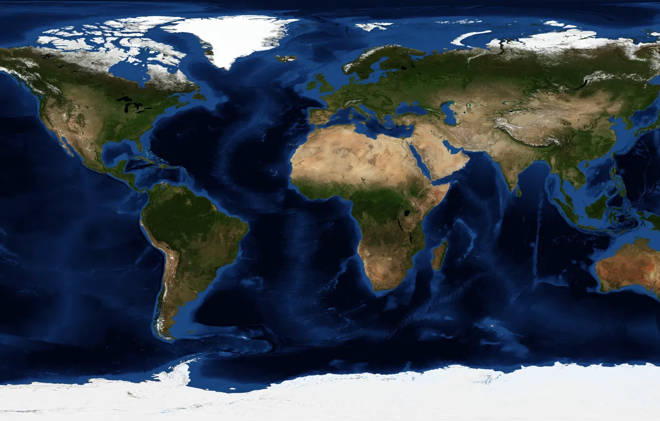 Фото обои планета, карта, Земля, материки, океаны