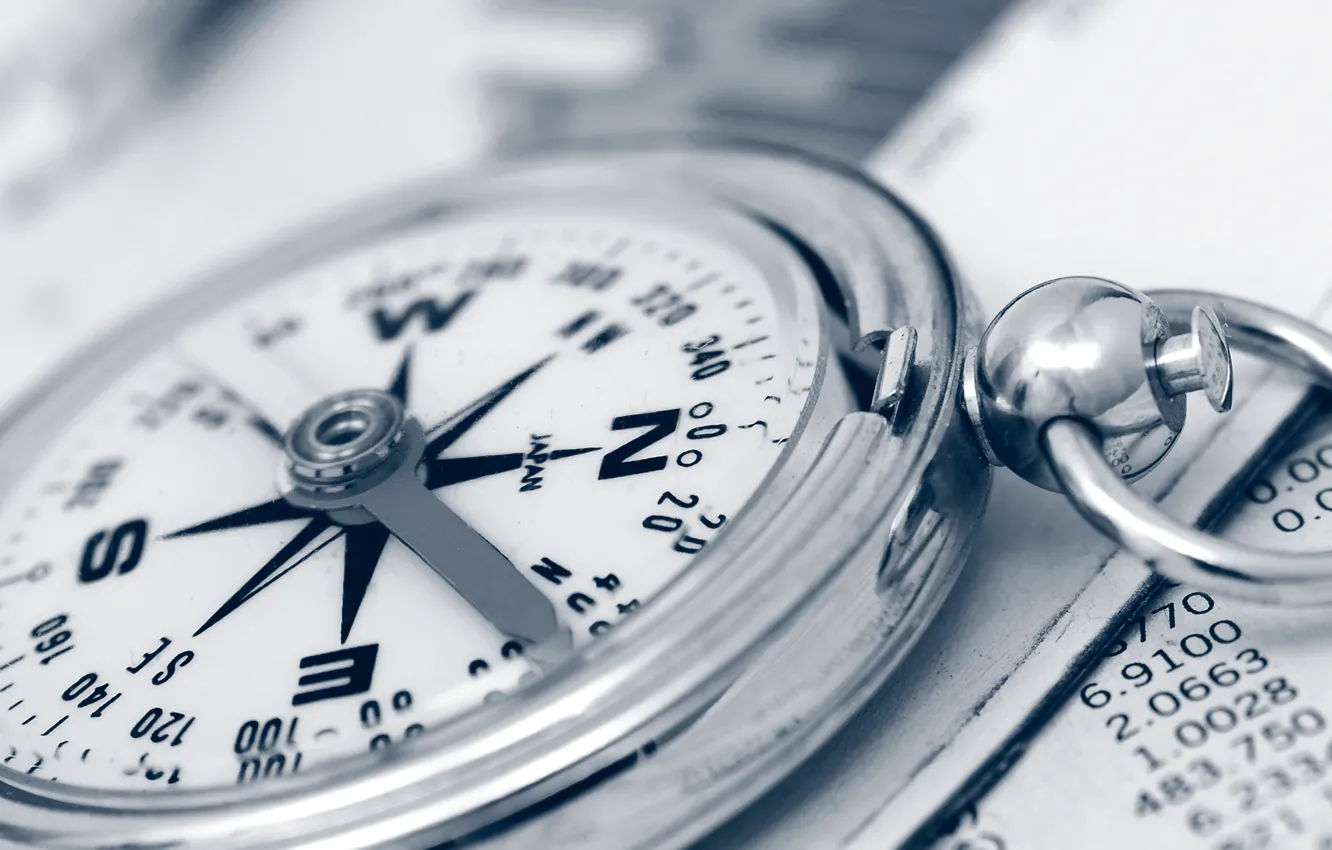 Фото обои metal, paper, compass