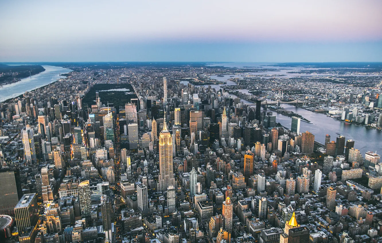 Фото обои город, панорама, мегаполис, New York