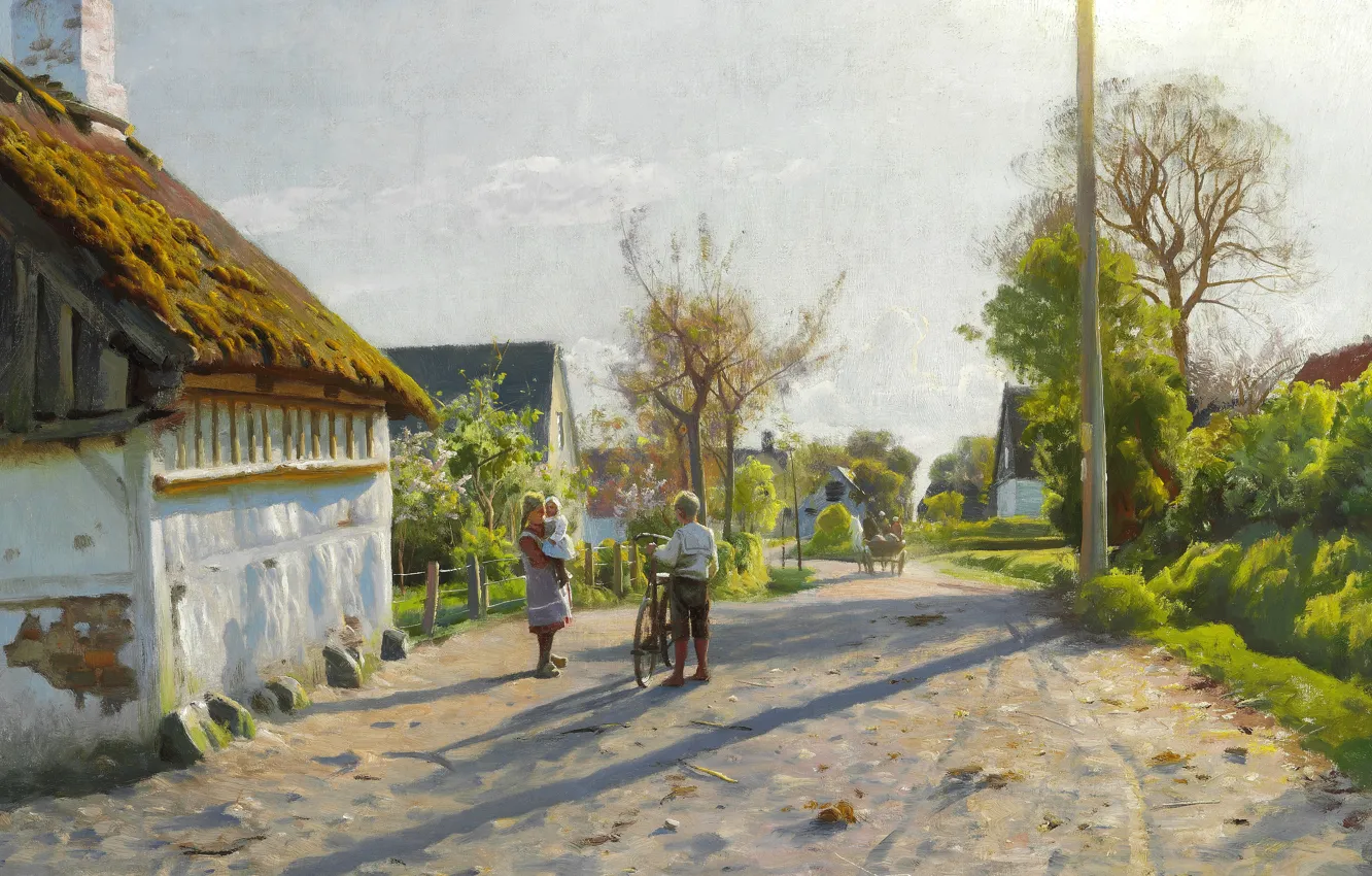 Фото обои датский живописец, 1922, Петер Мёрк Мёнстед, Peder Mørk Mønsted, Danish realist painter, oil on canvas, …