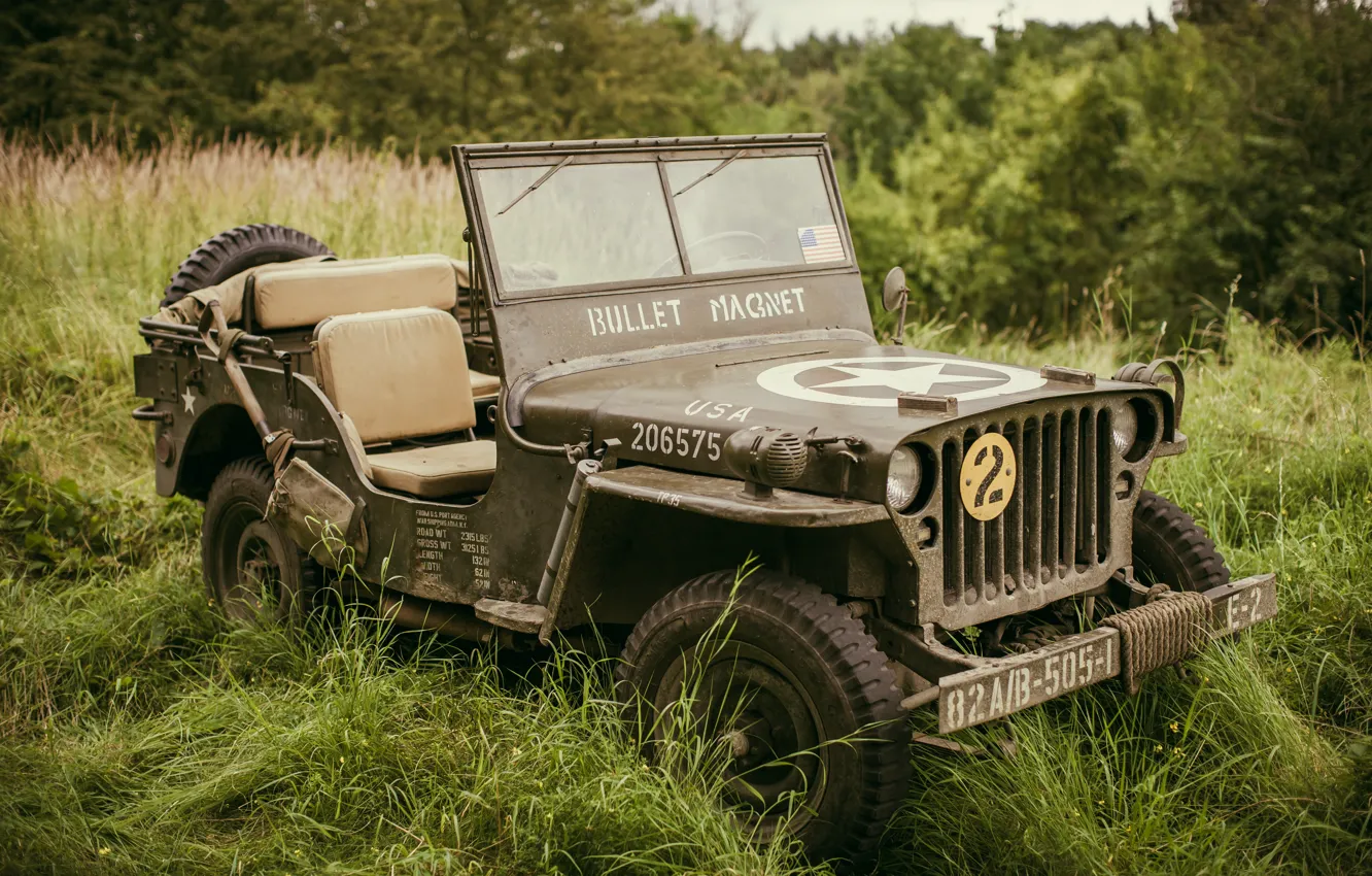 Фото обои передок, армейский, Willys MB