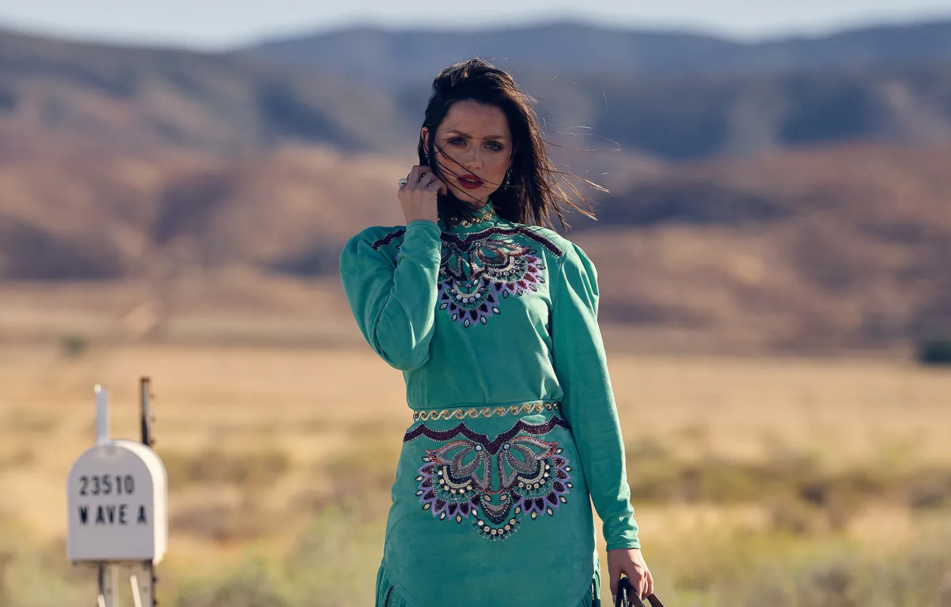 Фото обои платье, актриса, брюнетка, красотка, красивая, Ana de Armas, Ана де Армас, California style