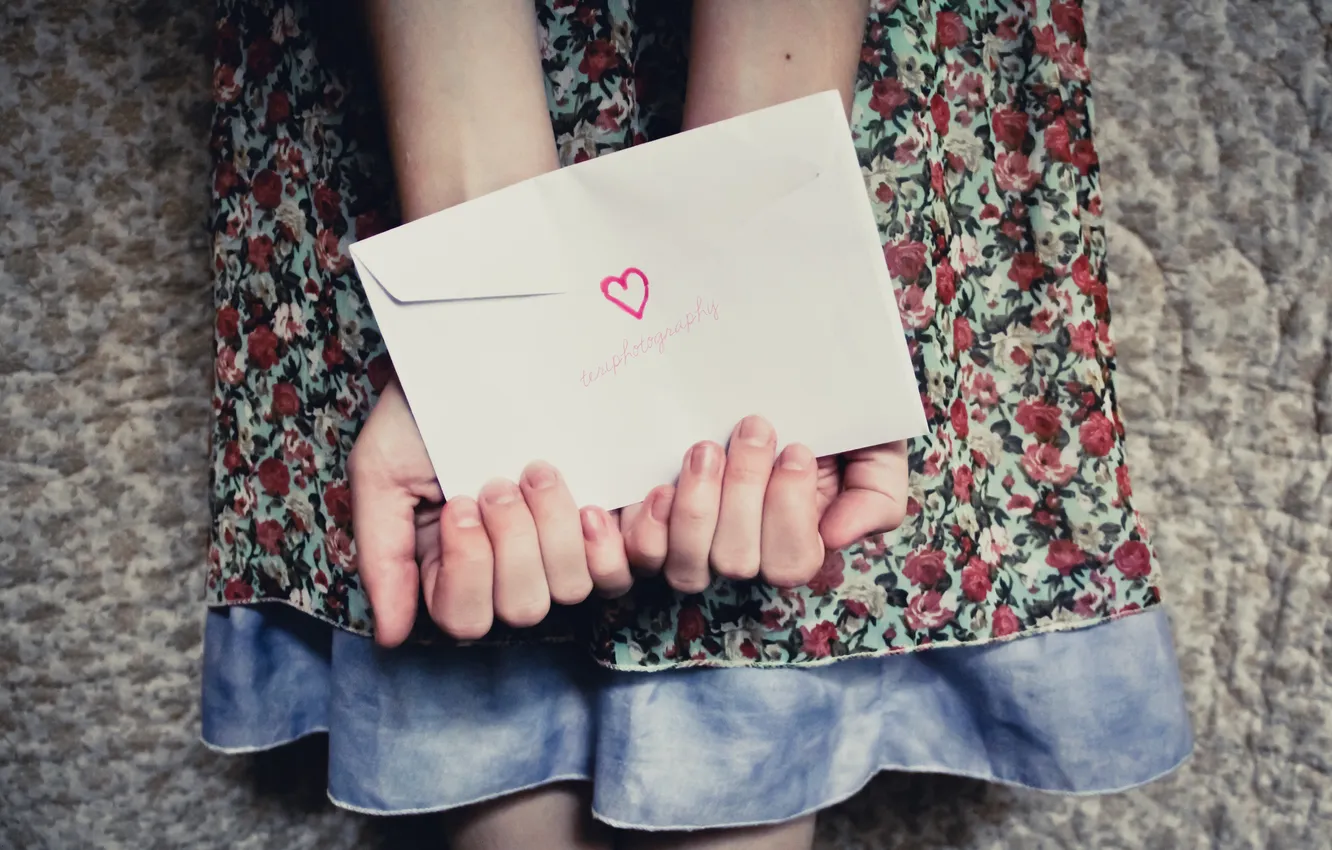 Фото обои письмо, руки, конверт, седце