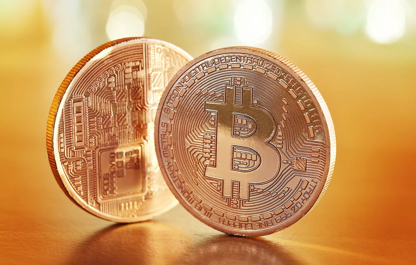 Фото обои metal, currency, bitcoins