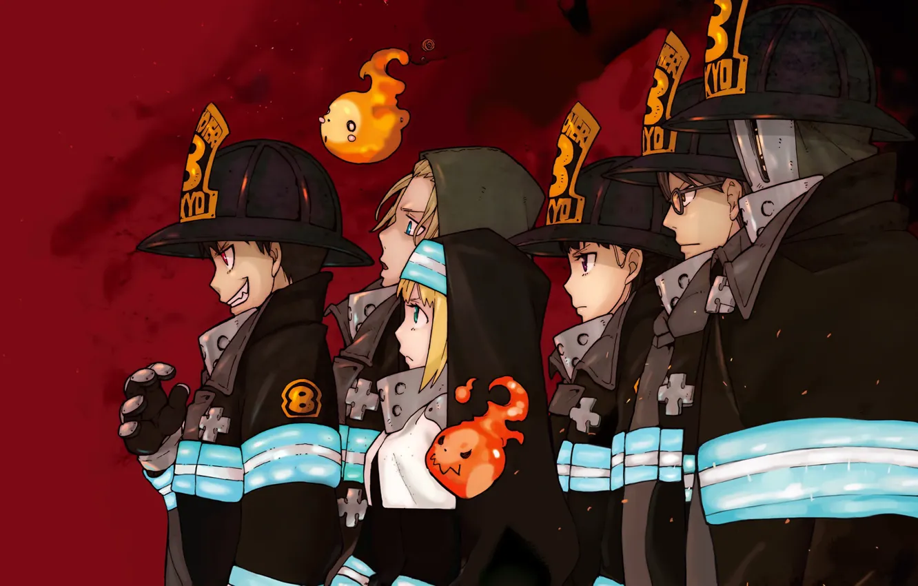 Фото обои аниме, арт, парни, Fire Brigade Of Flames!