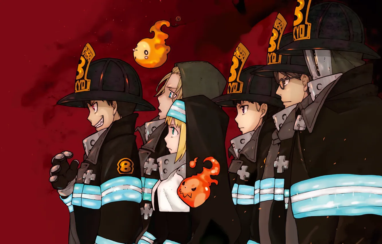 Фото обои аниме, арт, парень, Fire Brigade Of Flames!