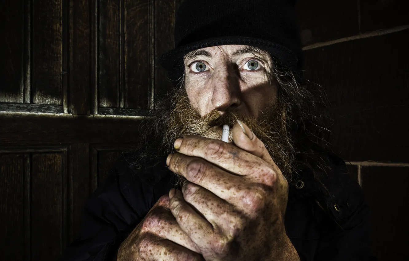 Фото обои взгляд, человек, портрет