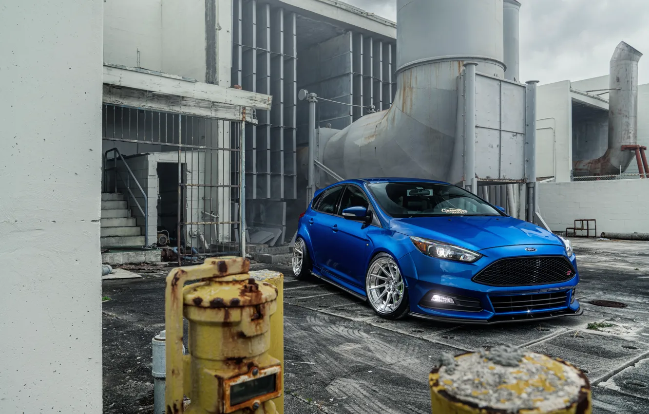 Фото обои синий, дизайн, фон, Ford Focus