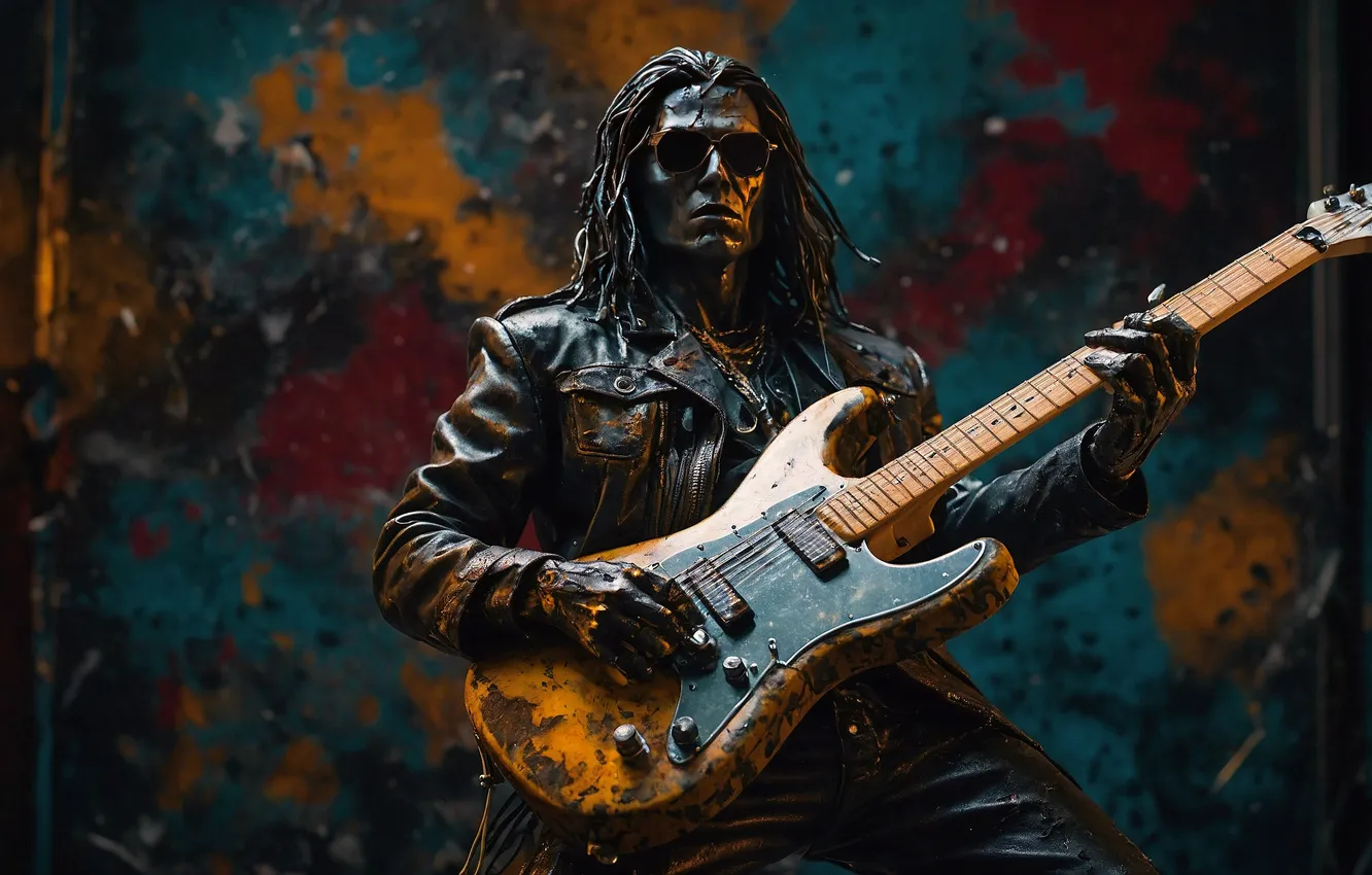 Фото обои guitar, Music, glasses, guitarist, Performer