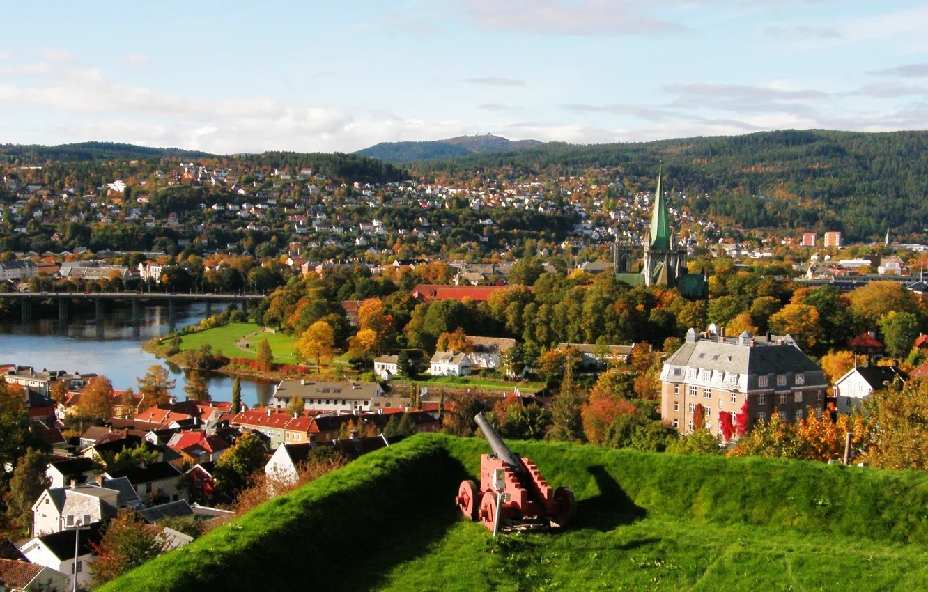 Фото обои осень, пейзаж, Норвегия, landscape, autumn, Norway, fall, Trondheim