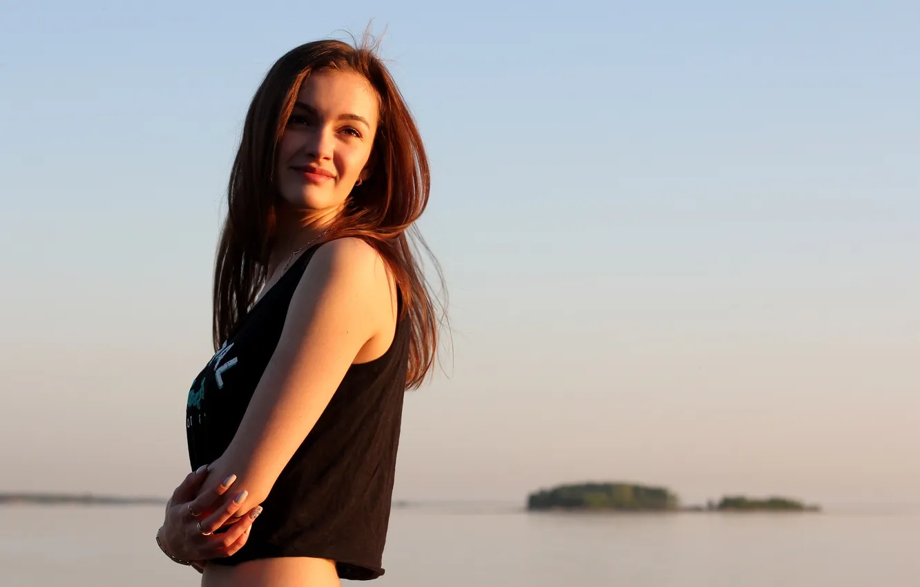 Фото обои девушка, beach, sky, nature, model, redhead, women outdoors, short tops