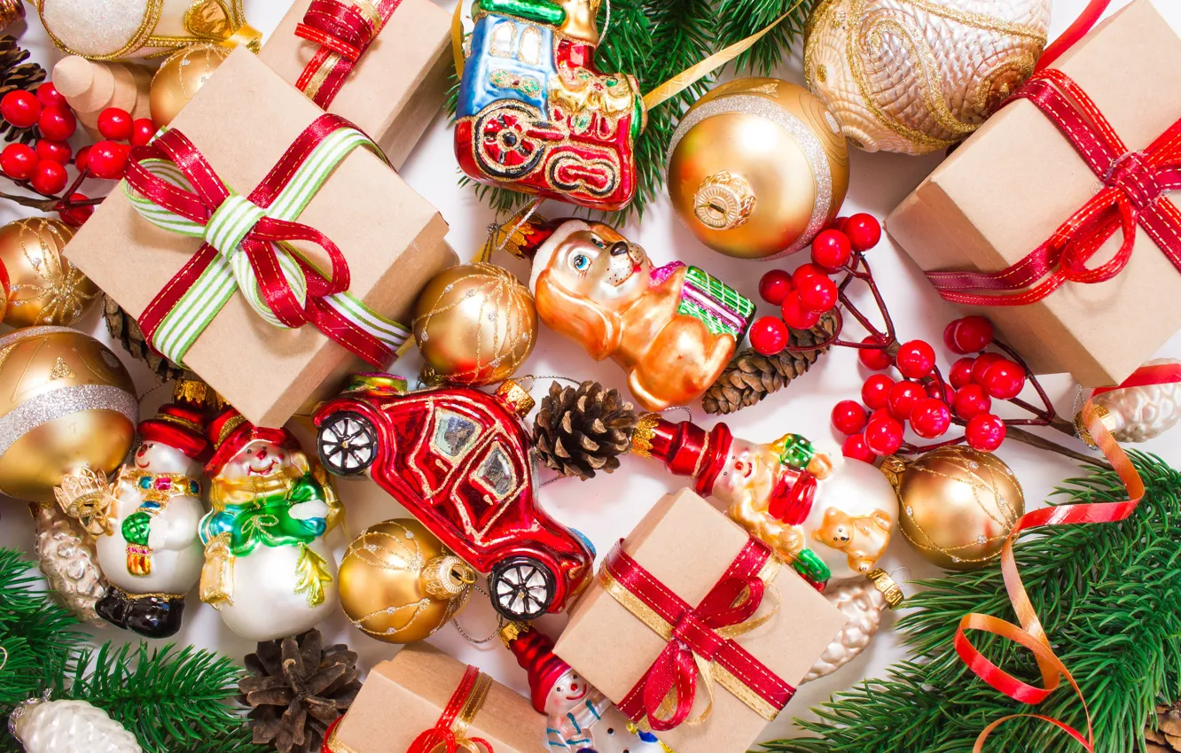 Фото обои украшения, елка, Новый Год, Рождество, подарки, happy, Christmas, New Year