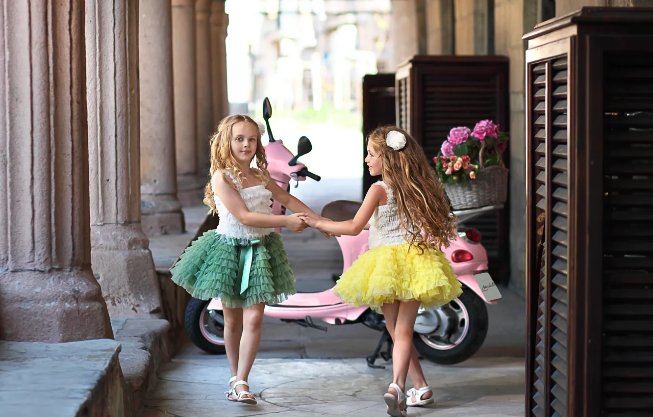 Фото обои девочка, нарядная, модница