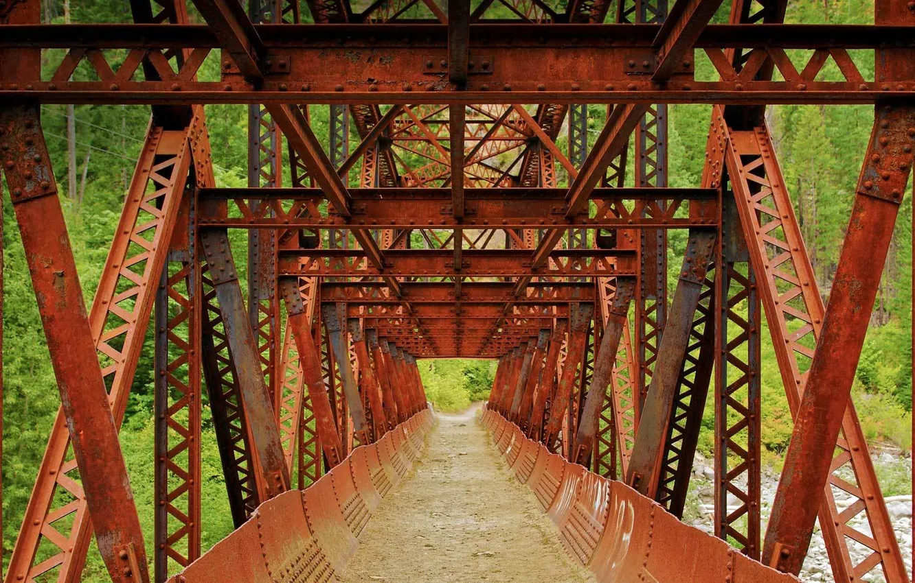 Фото обои мост, США, штат Вашингтон, река Уэнатчи