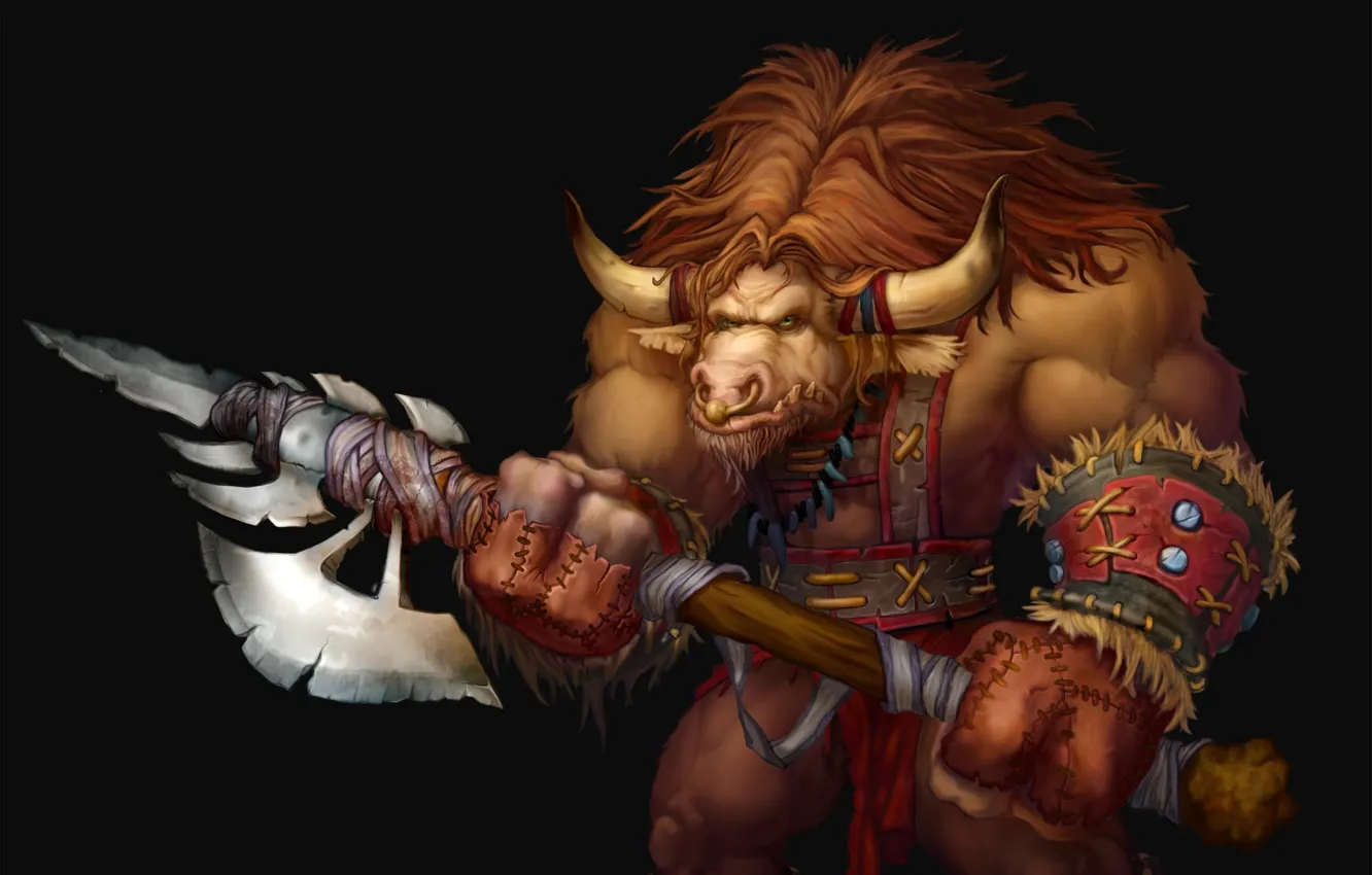 Фото обои воин, wow, world of warcraft, таурен, warrior, tauren, Horde