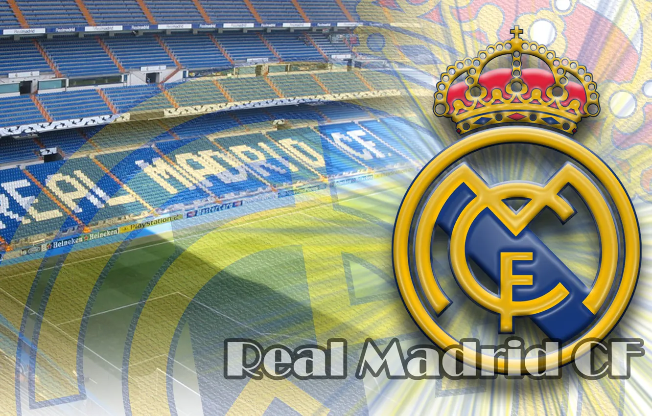 Фото обои wallpaper, sport, logo, stadium, football, Spain, Santiago Bernabeu, Real Madrid CF