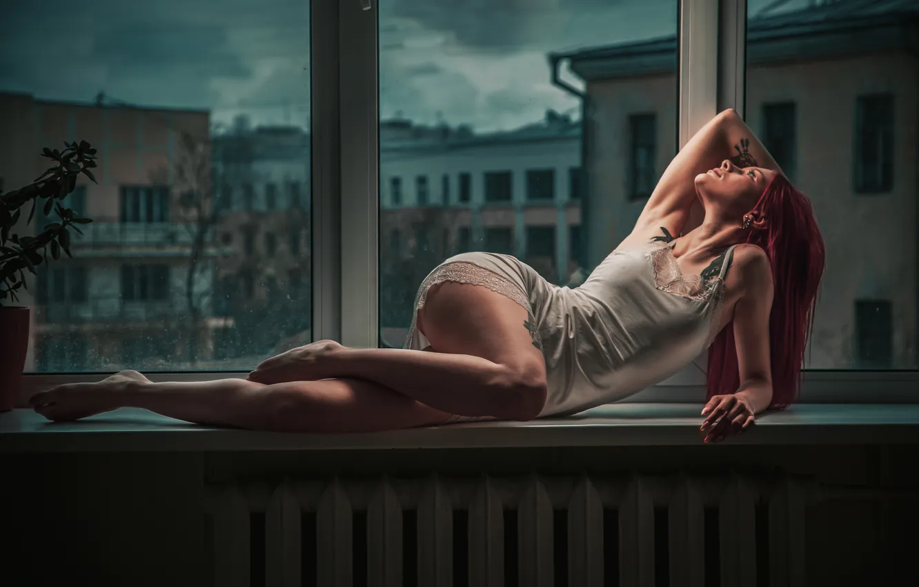 Фото обои girl, beautiful, model, tattoo, combination