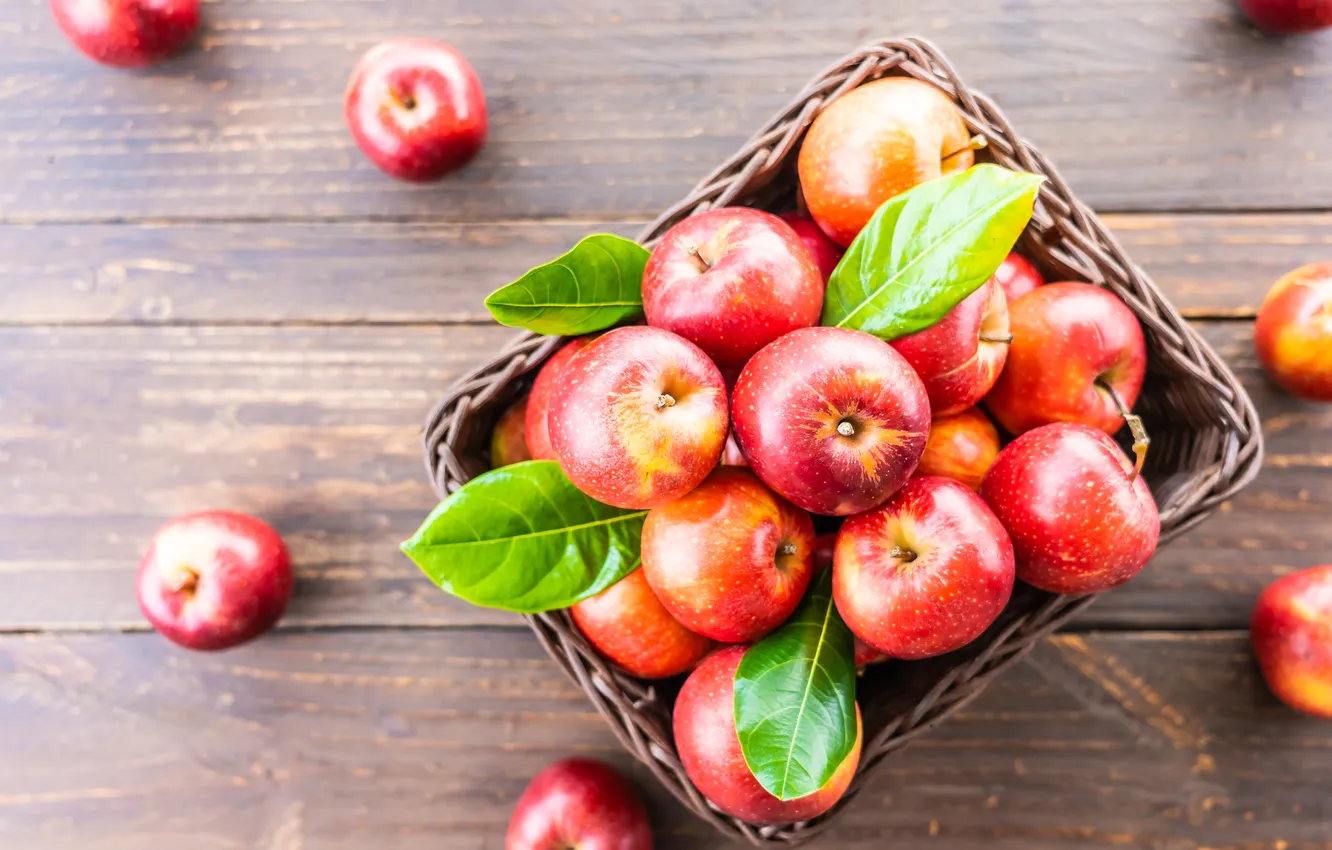 Фото обои apple, background, autumn, apples, basket, closeup, agriculture