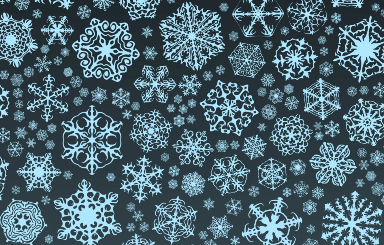 Фото обои зима, снежинки, фон, текстура, wallpaper, Blue, background, Snowflakes