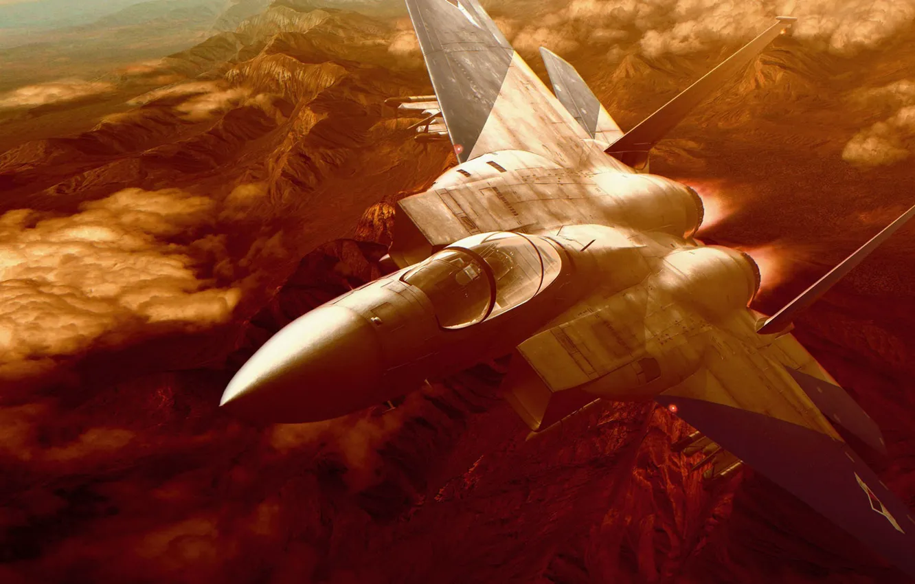 Фото обои истребитель, McDonnell Douglas F-15 Eagle, Ace Combat Zero: The Belkan War, Аркадный авиасимулятор