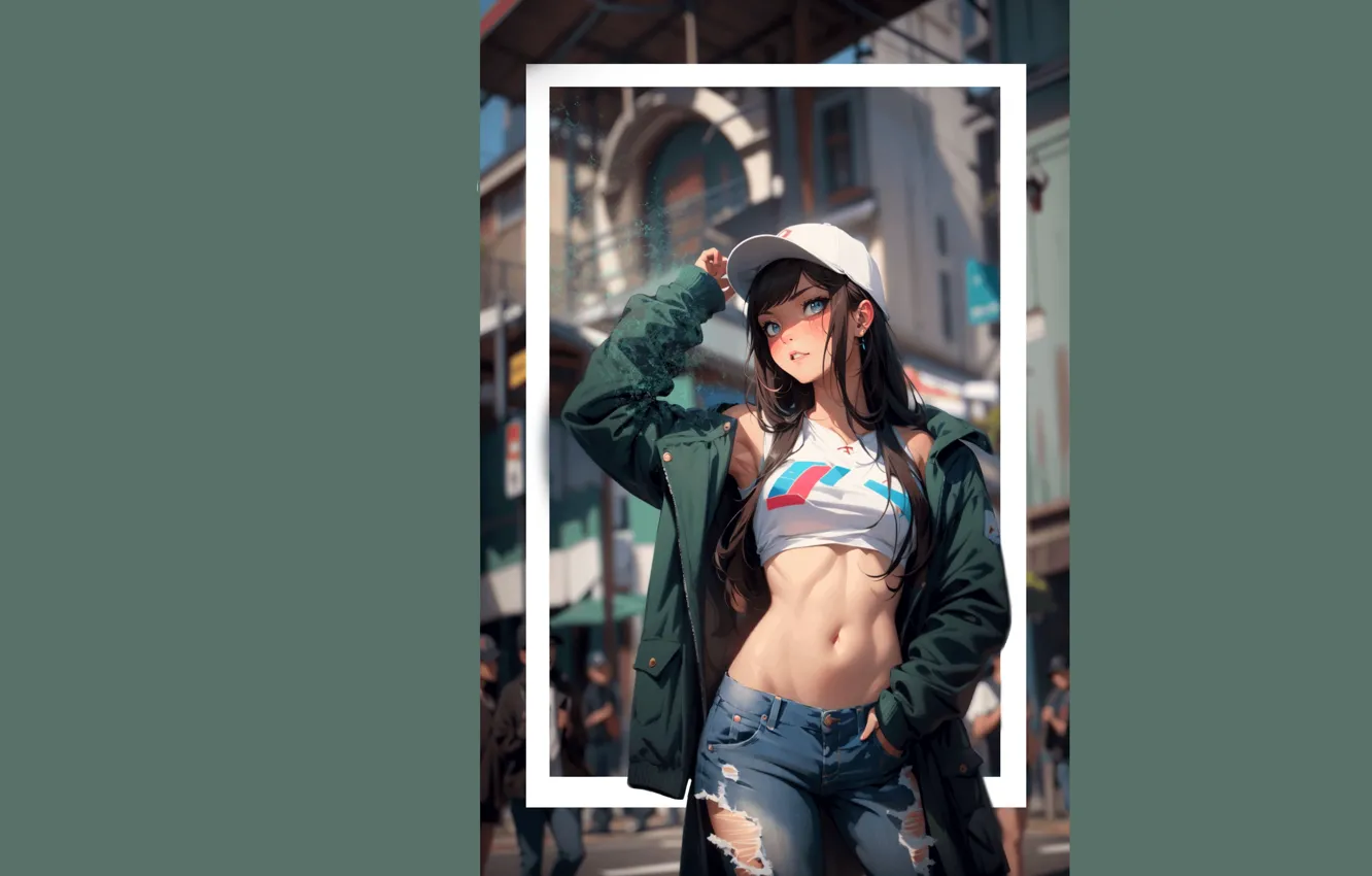 Фото обои kawaii, girl, hot, sexy, hat, anime, pretty, cap