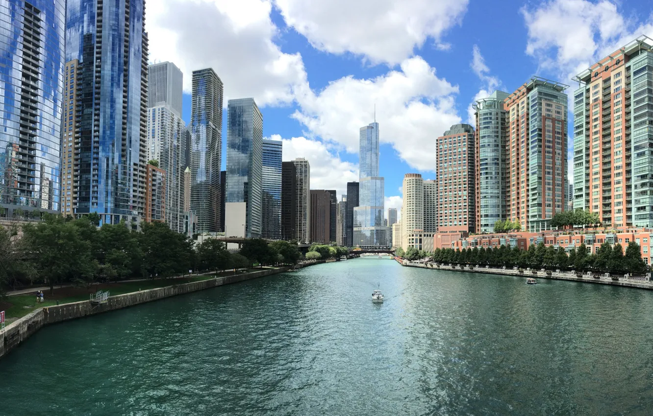 Фото обои City, Chicago, Water, Architecture