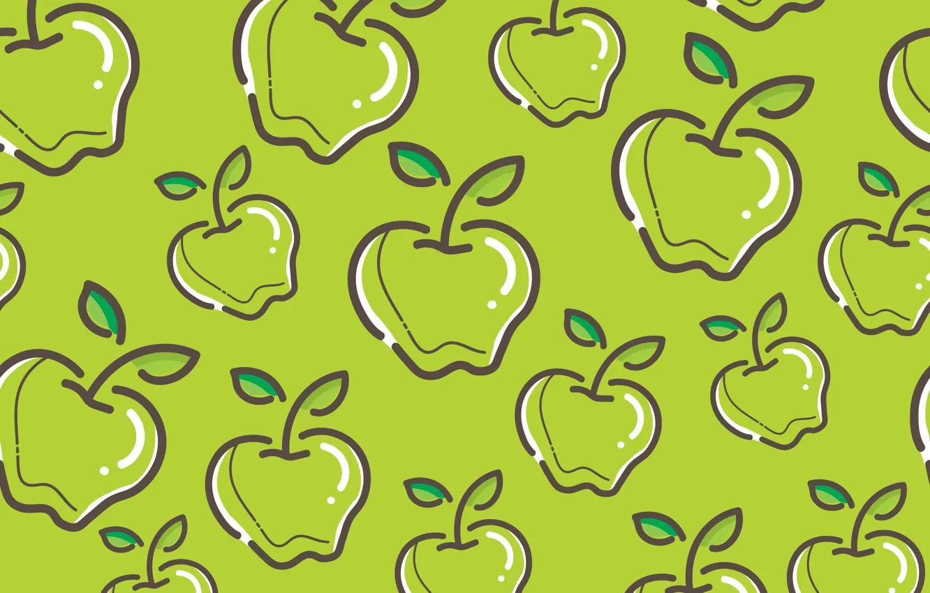 Фото обои зеленый, фон, яблоки, текстура