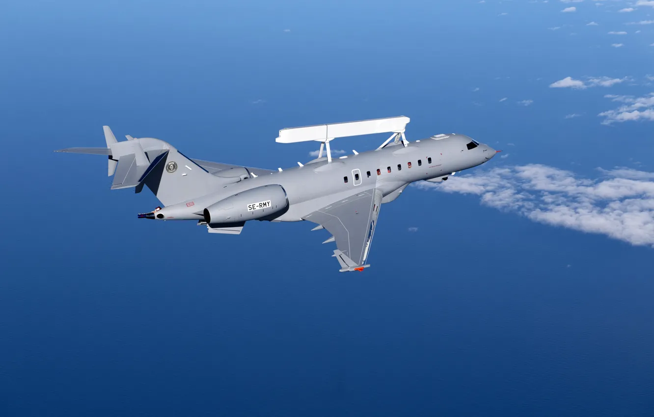 Фото обои ДРЛО, SAAB, Bombardier Global 6000, Радар Erieye