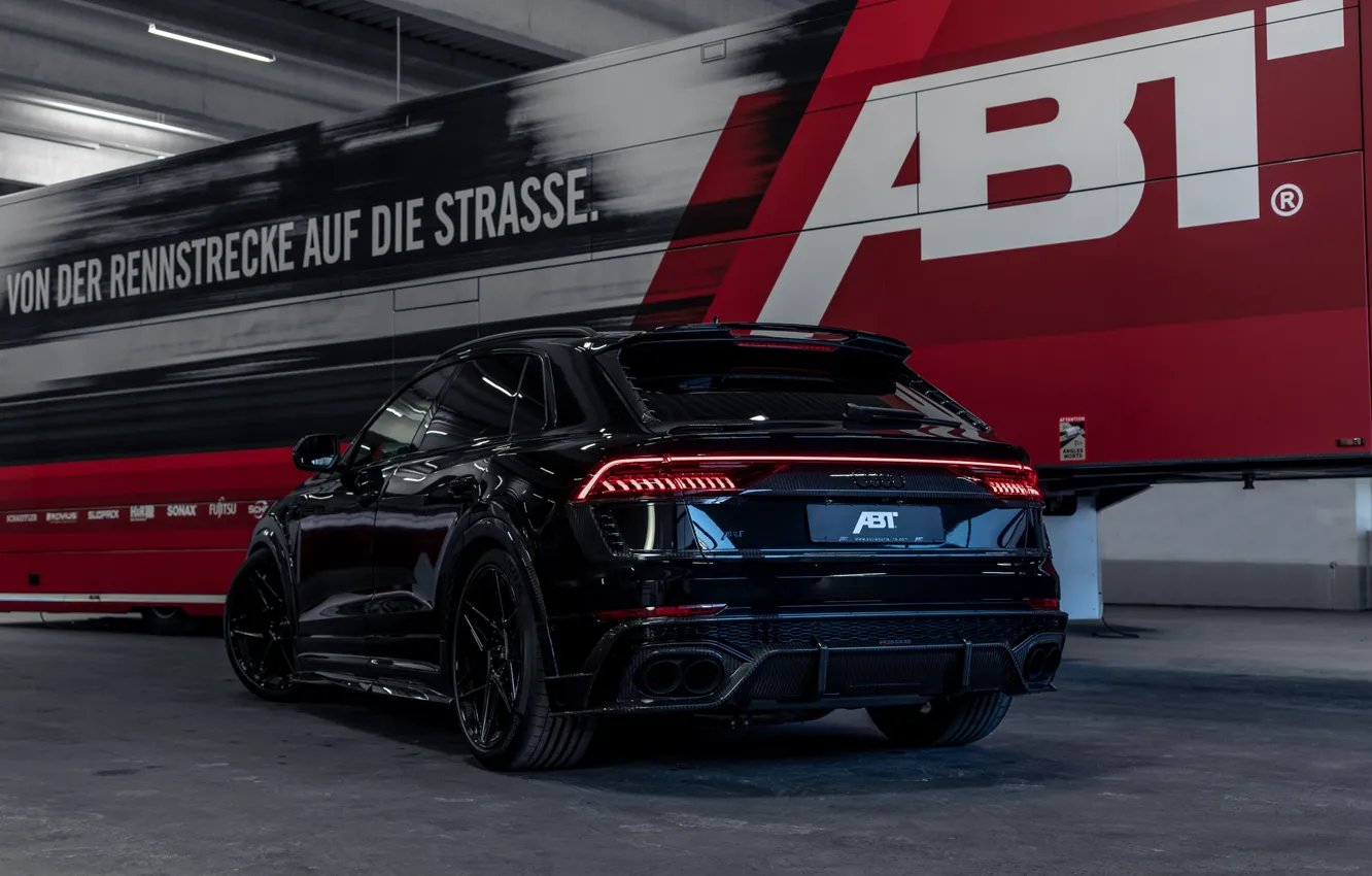Фото обои Audi, Light, Black, ABT, Rear, Signature Edition, RS Q8, ABT RS Q8