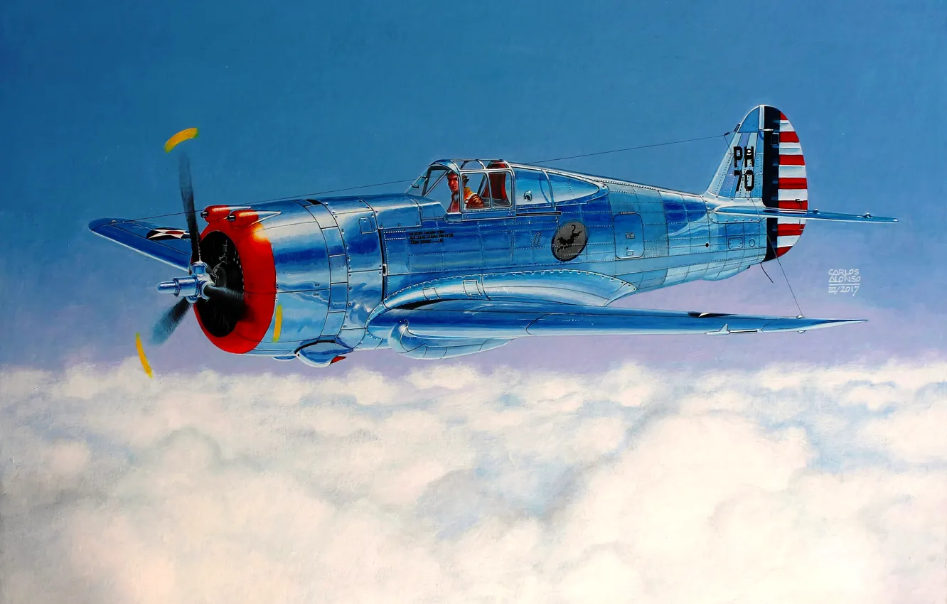 Фото обои Истребитель, США, Mohawk, Curtiss P-36 Hawk, Hawk 75