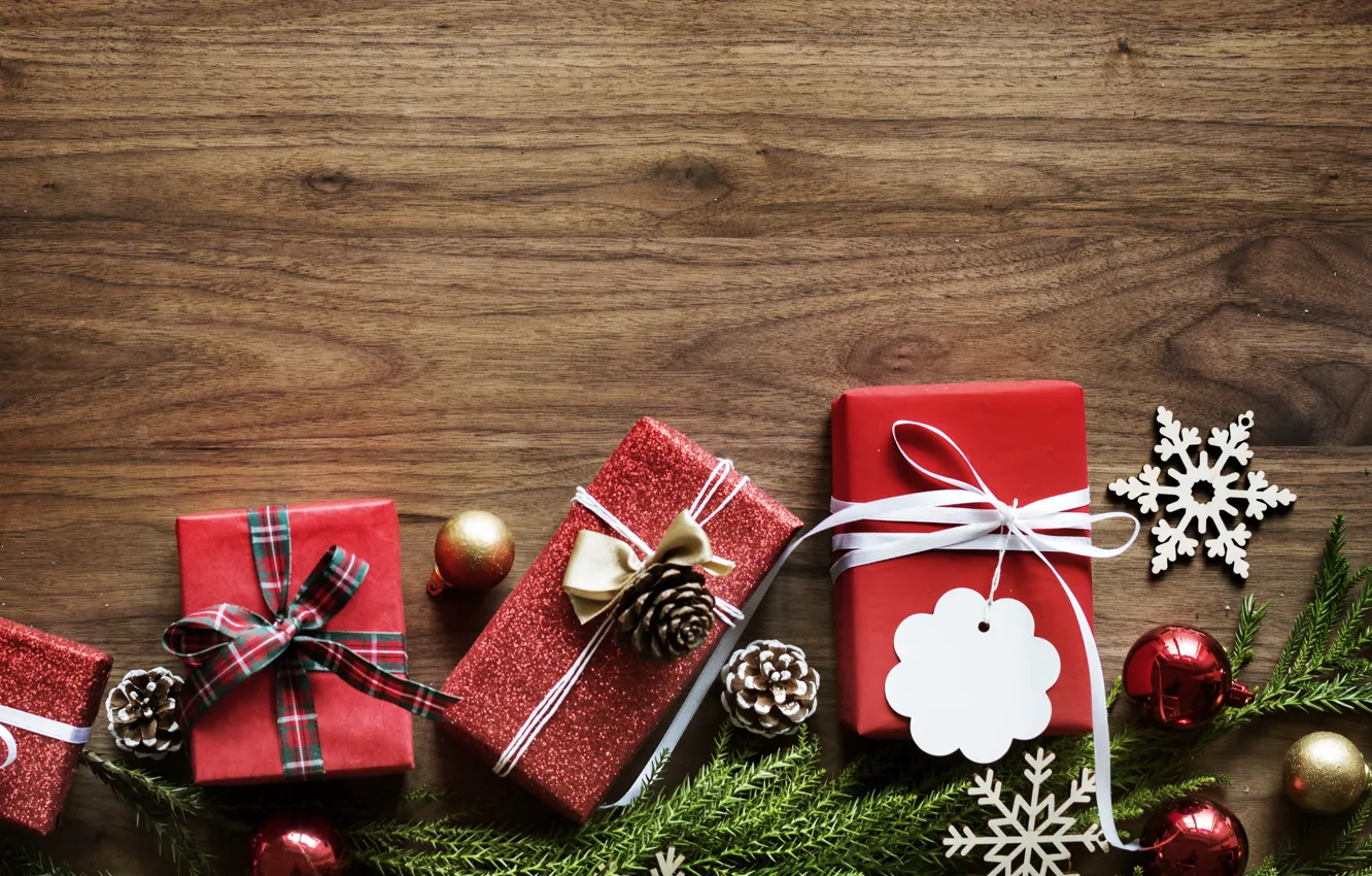 Фото обои украшения, Новый Год, Рождество, подарки, Christmas, wood, New Year, decoration
