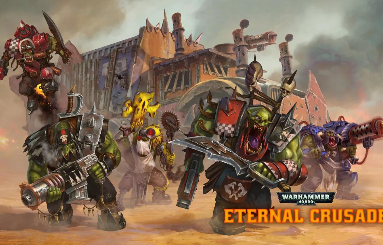 Фото обои орки, Warhammer 40 000, orks, Eternal Crusade, orkz, WAAAGH!!!